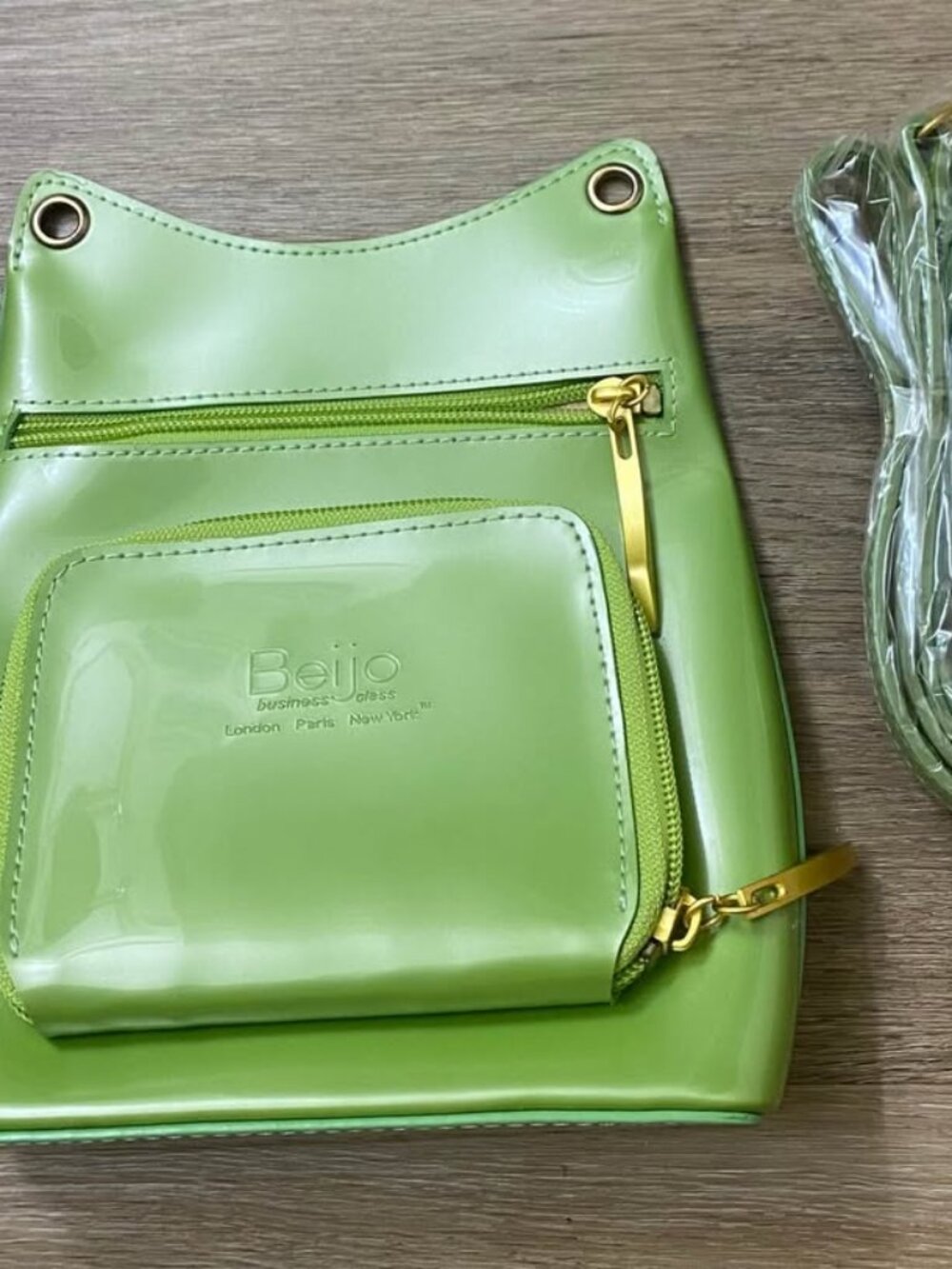 Vintage Beijo Business Class Mini Crossbody Bag – Y2K Patent Faux Leather